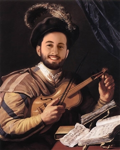 Custom Renaissance Portrait The Violin Player from Photo