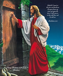 Custom Poster Jesus Knocking at the Door with Your Text