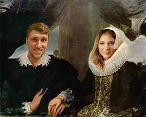 Custom Renaissance Portrait Soul Mates from Photos