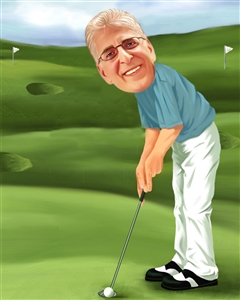 Male Golfer Caricature from Photo