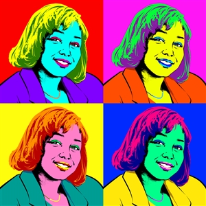 Pop Art 4 Panels Portrait from Photo