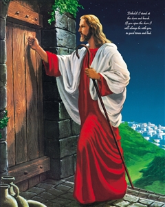 Custom Poster Jesus Knocking at the Door with Your Text