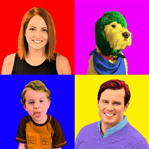Pop Art 4 Panels Portrait from Photo