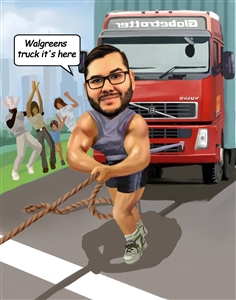 Strong Man Caricature from Photo
