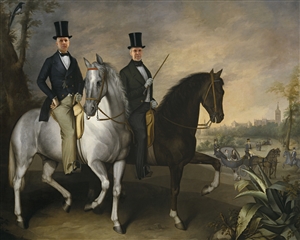 Custom Royal Portrait Count Carrasco Brothers on Horseback from Photos