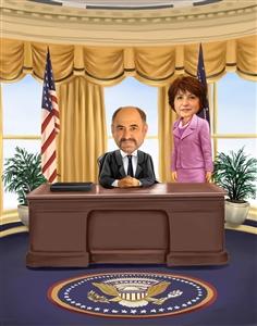 President and First Lady Caricature from Photos