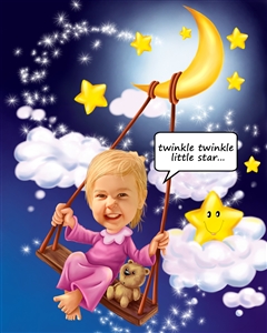 Little Star Girl Caricature from Photo