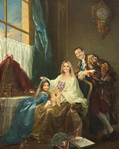 Custom Renaissance Family Portrait by Drouais from Photos