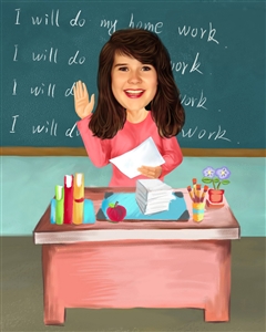 Female Teacher Caricature from Photo