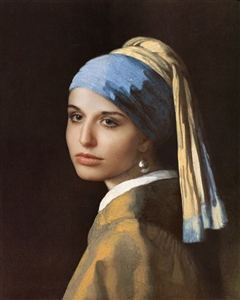 Personalized Renaissance Portrait Girl with a Pearl Earring from Photo