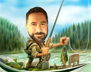 Go Fishing Caricature from Photo