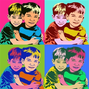 Pop Art 4 Panels Portrait from Photo