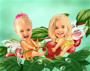 Little Garden Fairies Caricature from Photos