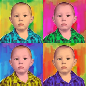 Pop Art 4 Panels Portrait from Photo