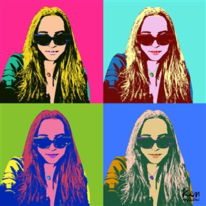 Pop Art 4 Panels Portrait from Photo