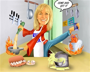 Super Chef Woman Caricature from Photo