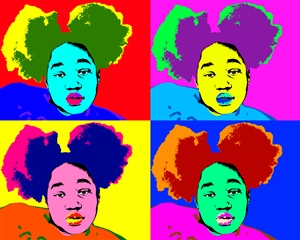 Pop Art 4 Panels Portrait from Photo