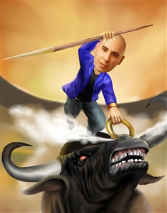 Bull Fighter Caricature from Photo