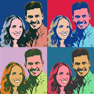 Pop Art 4 Panels Portrait from Photo