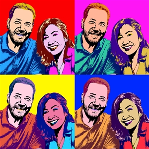 Pop Art 4 Panels Portrait from Photo