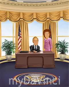 President and First Lady Caricature from Photos