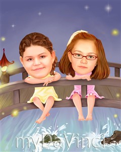 Splish Splash Bridge Caricature from Photos