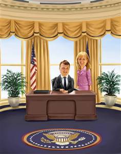 President and First Lady Caricature from Photos