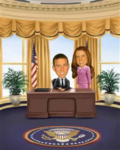 President and First Lady Caricature from Photos