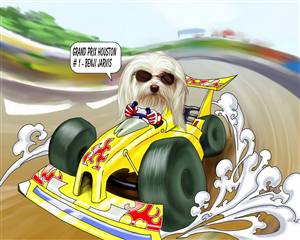 Car Racing Caricature from Photo