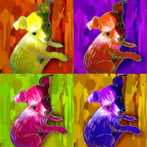 Pop Art 4 Panels Portrait from Photo