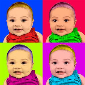 Pop Art 4 Panels Portrait from Photo