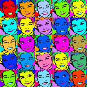 Pop Art 25 Panels Portrait from Photos