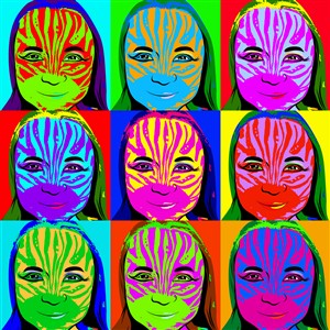 Pop Art 9 Panels from Photos