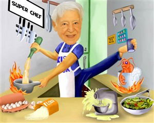 Super Chef Man Caricature from Photo