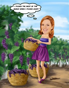 Woman Caricature - Vineyard Harvest, from Photo