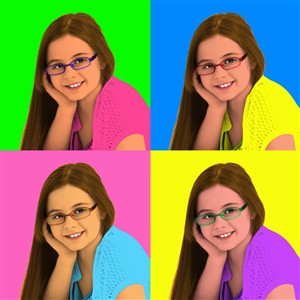 Pop Art 4 Panels Portrait from Photo