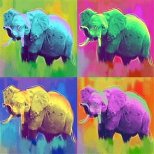 Pop Art 4 Panels Portrait from Photo