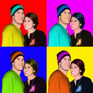 Pop Art 4 Panels Portrait from Photo