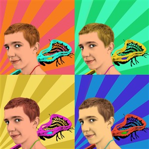 Pop Art 4 Panels Portrait from Photo