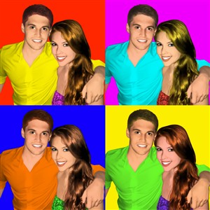 Pop Art 4 Panels Portrait from Photo
