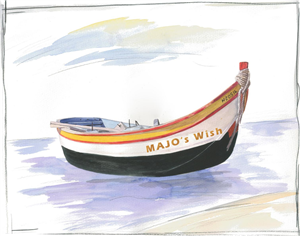 Smooth Sailing Dinghy Watercolor