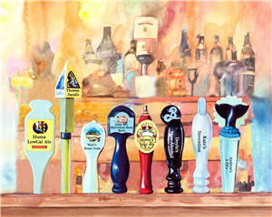 Personalized On Tap VIII Watercolor Print with Text