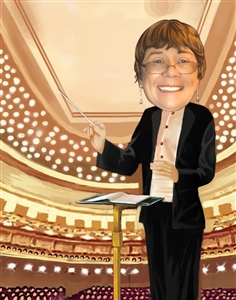 Conductor Girl Caricature from Photo