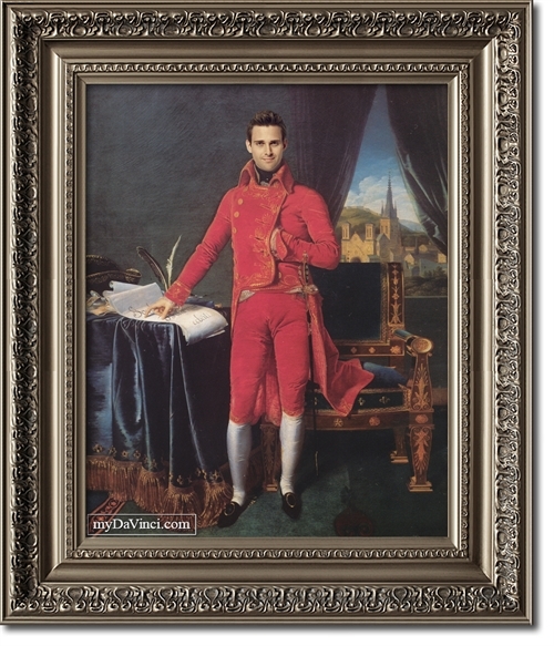 Art oil painting male portrait napoleon bonaparte-as-first-consul in red canvas 