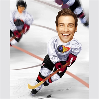 Hockey Player Caricature from Photo - myDaVinci