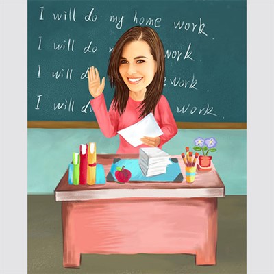 Female Teacher Caricature from Photo,by myDaVinci - myDaVinci
