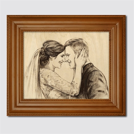 Hand Painted Vintage Ink Painting of A Wedding Couple in Dress,by myDaVinci - myDaVinci