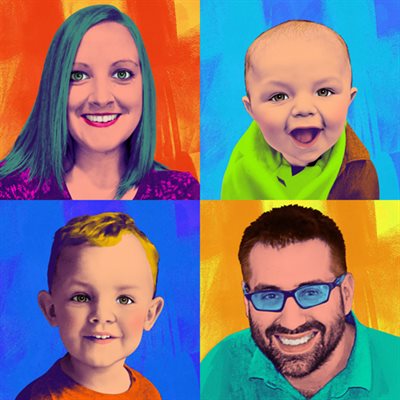 Pop Art 4 Panels from Photos - myDaVinci