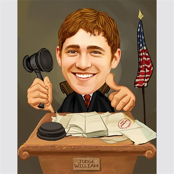 Judge Man Caricature from Photo,by myDaVinci - myDaVinci