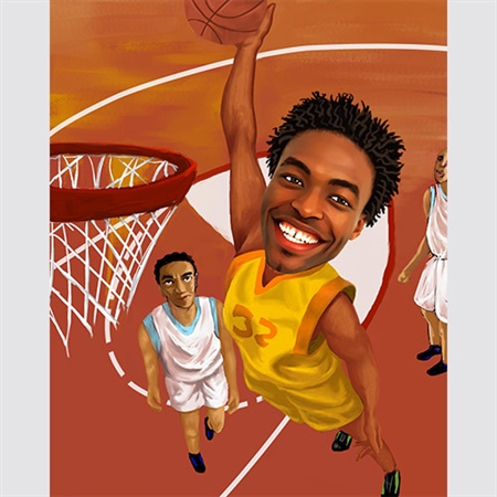 caricature basketball player